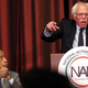 Democratic presidential candidate Sen. Bernie Sanders speaks as the Rev. Al Sharpton looks on during the 25th annual National Action Network convention April 14, 2016, in New York City. Democratic candidate Hillary Clinton spoke April 13 to the group, which raises national issues of importance to black Americans. Clinton and Sanders will meet for a debate in Brooklyn, N.Y., the evening of April 14.
Spencer Platt/Getty Images